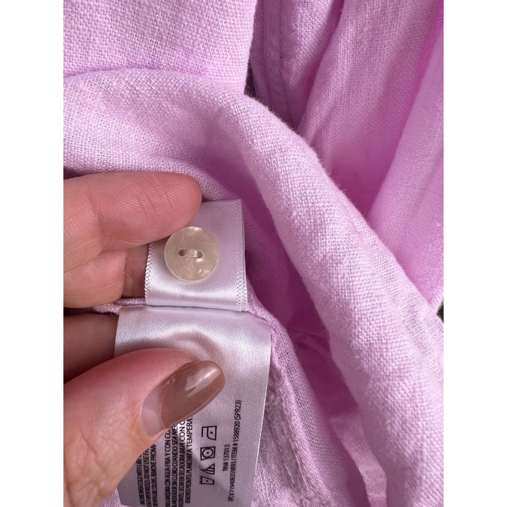Women's Orvis Pink Linen Blend Button Down Shirt XL - Picture 4 of 7